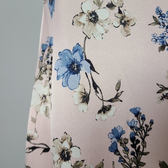 EMMA & Michele Pink Floral Satin Slip Dress Size M - Picture 4 of 16